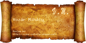 Vozár Mihály névjegykártya